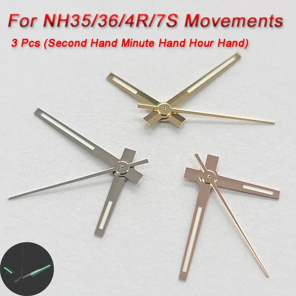 Uhrzeiger für nh35/36/4r/7s Uhrwerk grün leuchtend 3 Pin 8mm 12mm 12,5mm Uhrzeiger Zubehör Armbanduhr Reparatur werkzeuge