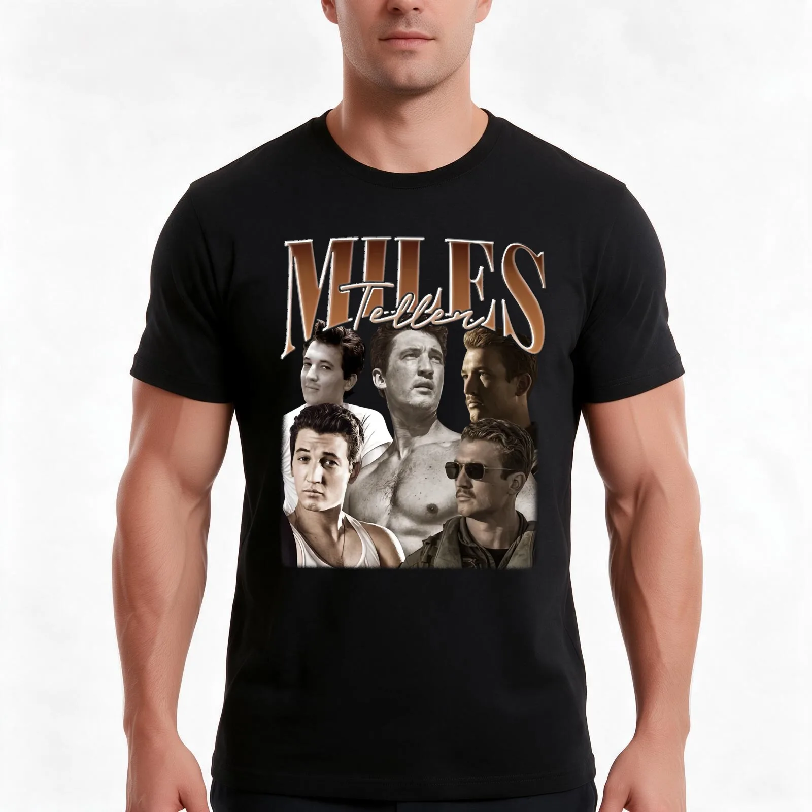 Miles Teller T-Shirt Summer Casual Cotton Tee Oversized Streetwear Tops Vintage Graphic Print Loose Fit Short Sleeve