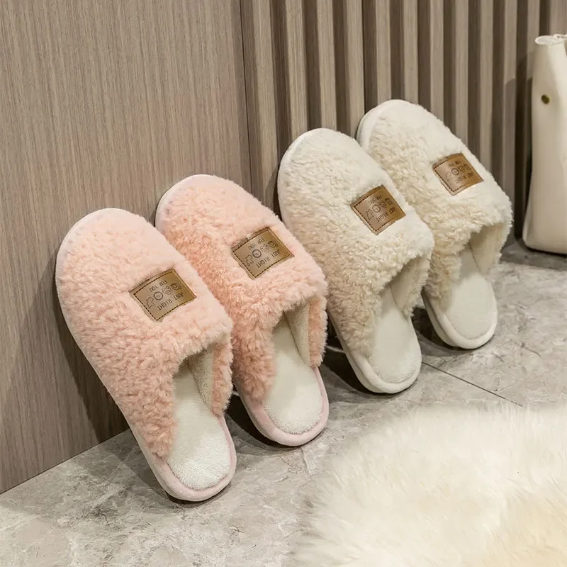 Cotton Slippers for Women Winter Suitable for Couples To Use At Home Indoor Warm and Non Slip Plush Home Cotton Slippers for Men