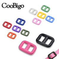 20pcs Colorful 3/8'' Tri-Glide Slider Sliplock Buckle Adjustable Webbing Strap Backpack Bag Pets Collar Accessories Plastic 10mm