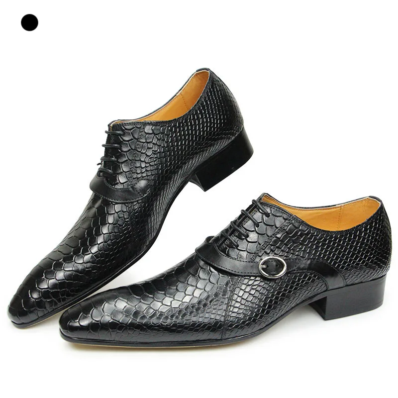 

Men's Lace Up Formal Modern Oxford Dress Shoes Oxfords Snake skin pattern Leather Business Dance Working Metal Buckle Decorate