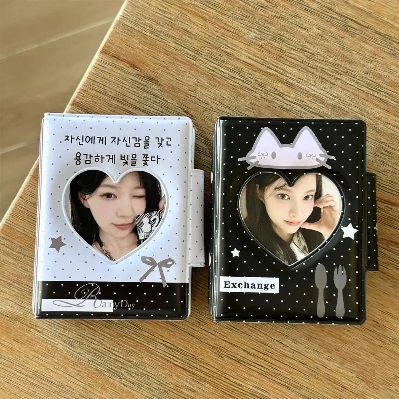 KPop Card Collection Album 3 Inch Cute Heart Cat Cartoon Korean Style for Girls Home Card Storage