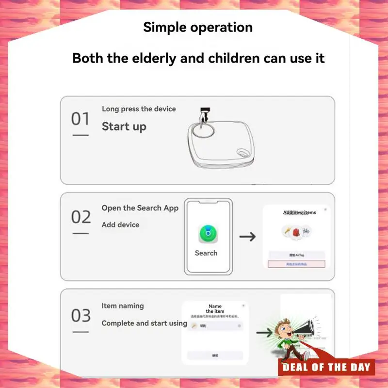 24-Hour Delivery Mini Smart GPS Tracker 3Pcs Set For Iphone Find My App, Key Finder High-Precision Location Tracking Position Re