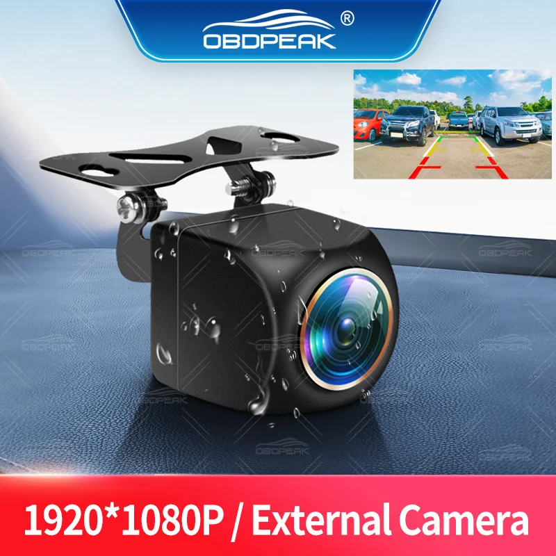 OBDPEAK 170° Fisheye Rear View Camera Golden Lens AHD 1920x1080P Full HD Vehicle Reversing Night Vision Waterproof IP68 Rearview