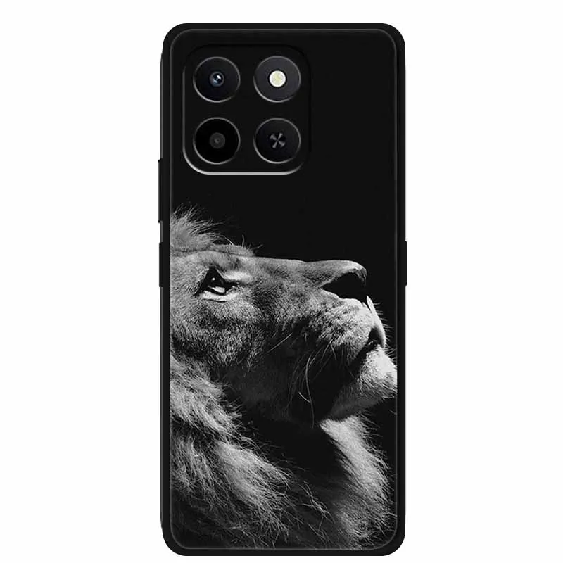 ل Honor X7d play 10T 400 الذكية 5G 2025 الحالات الهاتف المضادة للخبط الأسود سيليكون لينة حافظة من البولي يوريثان ل Honor X7d 4G الغطاء الخلفي Funda