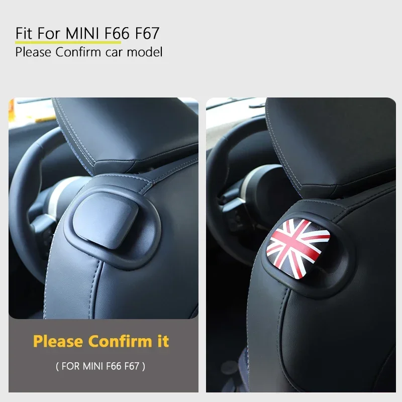 2PCS/SET For Mini Cooper F66 F67 Decorative Leather Sticker Car Rear Seat Back Handle Decal Protective Sticker Car Accessories