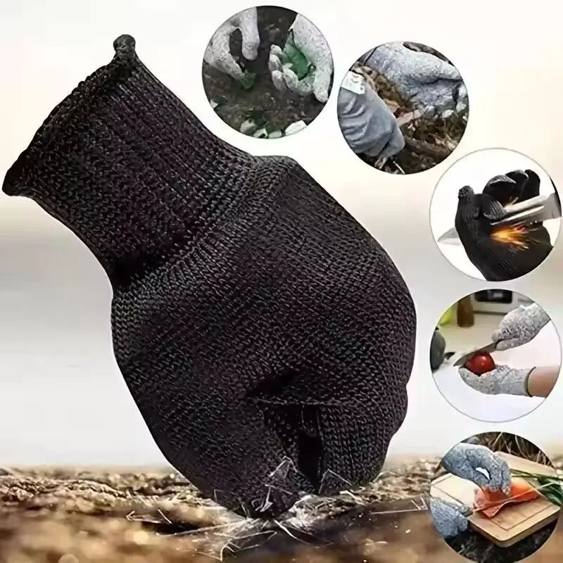 1 Paar schnittfeste Anti-Schnitt-Sicherheitsschutzhandschuhe aus Edelstahldraht – Detail 2