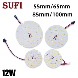 12W LED Bulb Chip 55mm 65mm 85mm 100mm Light Beads Light Sourse With Aluminum Plate Base For 12 Watt DIY LED Lamp Bulb