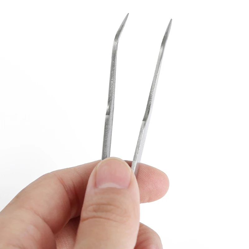 Aço inoxidável precisão pinças retas para crafting pinça angular sobrancelha pinças para eletrônica diy ferramentas de produção