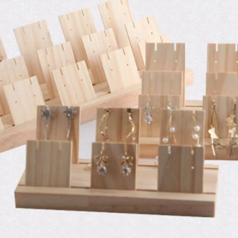 

Wooden Jewelry Stand for Rings Necklaces Earrings Bracelets Display Organizer Decorative Vanity Dresser Bathroom Home Office