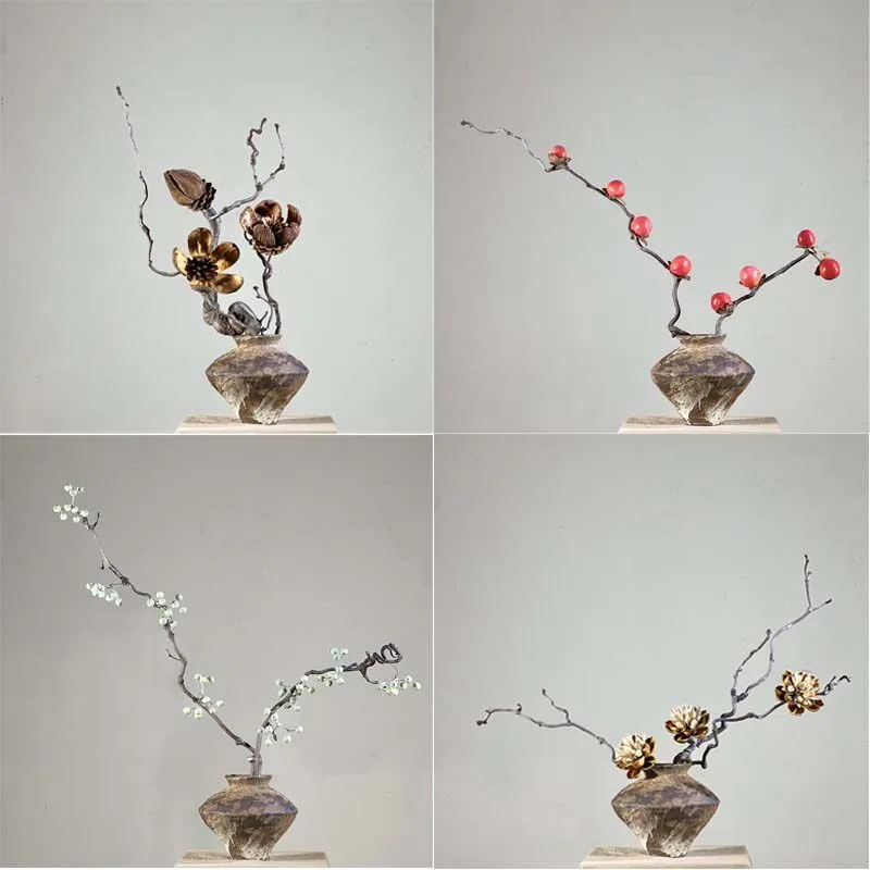 Natural dragon jujube tree Chinese floral dead branch vase flower arrangement dried flower wabi sansan wind zen interior landsca