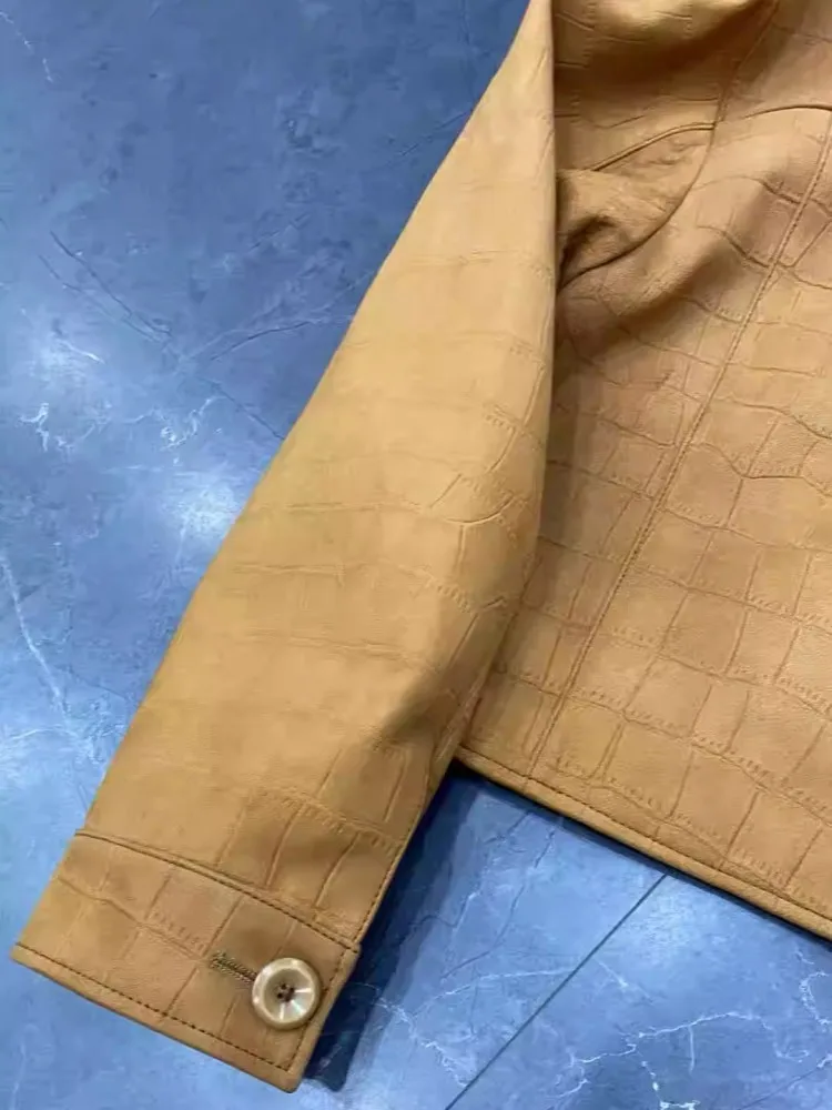 Autunno Inverno Moda Donna Retro Designer Cerniera Vera pelle scamosciata Allentata Sreal Giacca da donna Manica con spalla Capispalla