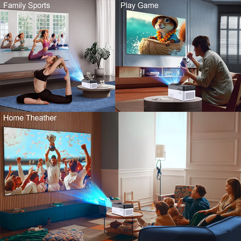 Proyektor Mini Portabel Topleo Short Throw 8k Android 11 Hy450 Video Smart 1080p Home Theater