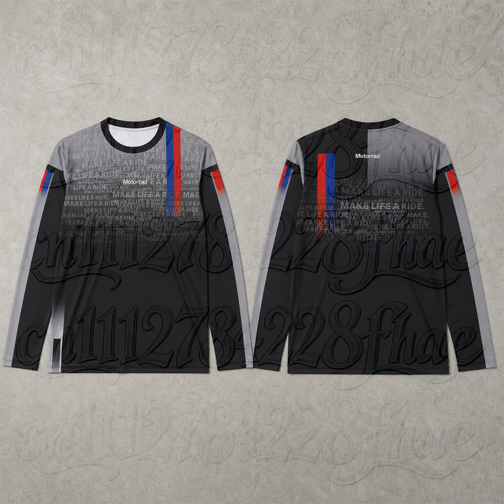 Motorcycle 3D Print Long Sleeve Shirt Loose Men Racing Jersey Aesthetic Typographic Streetwear Casual Easter Holiday Outdoor Top