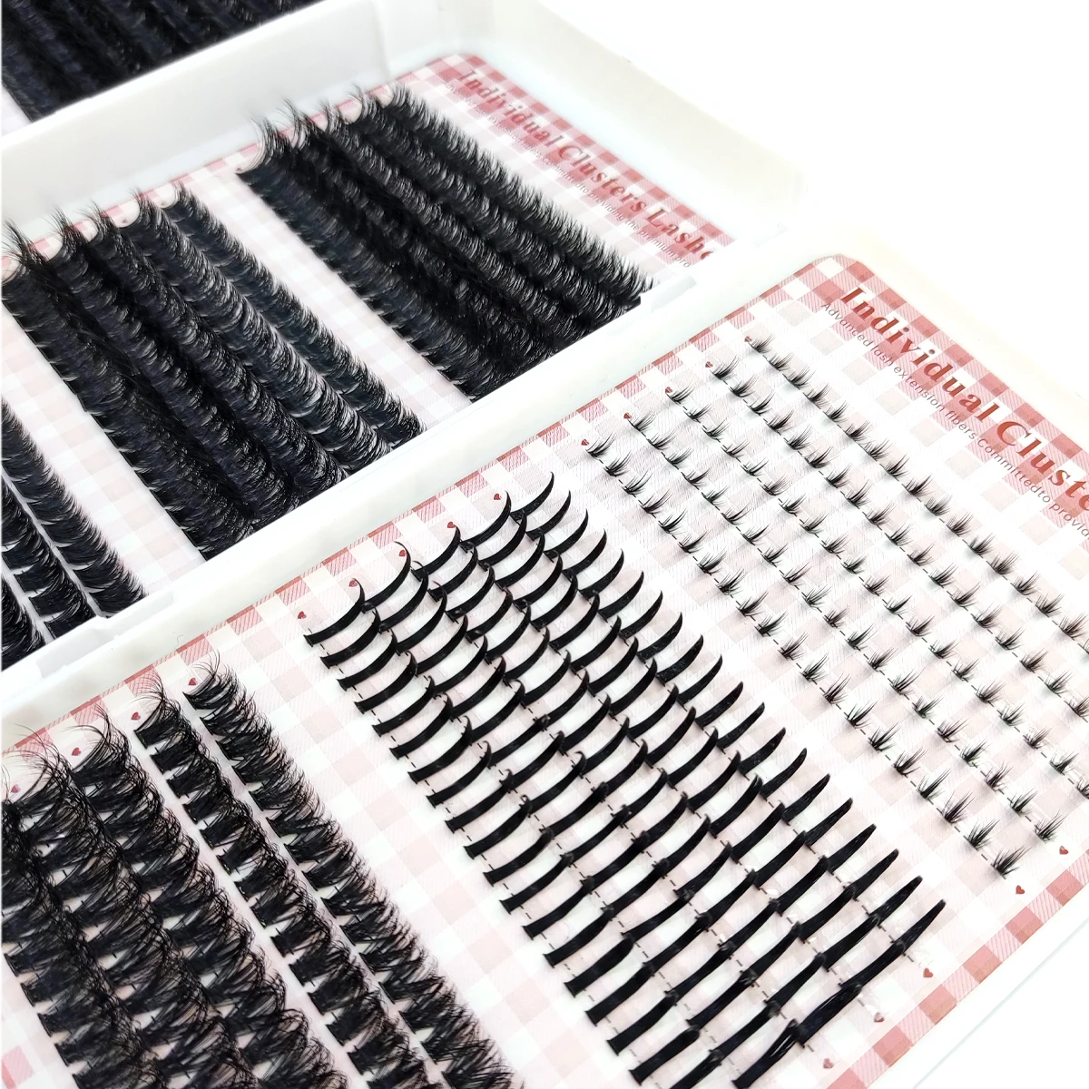 HBZGTLAD Neue flauschige Wimpern-Cluster 200D-60D – Untere Wimpern + Dornen-Cluster, Feen-Manga-Wimpern-Cluster, verlängerte Wimpern-Cluster mit Spikes für den Augenbereich – Detail 8