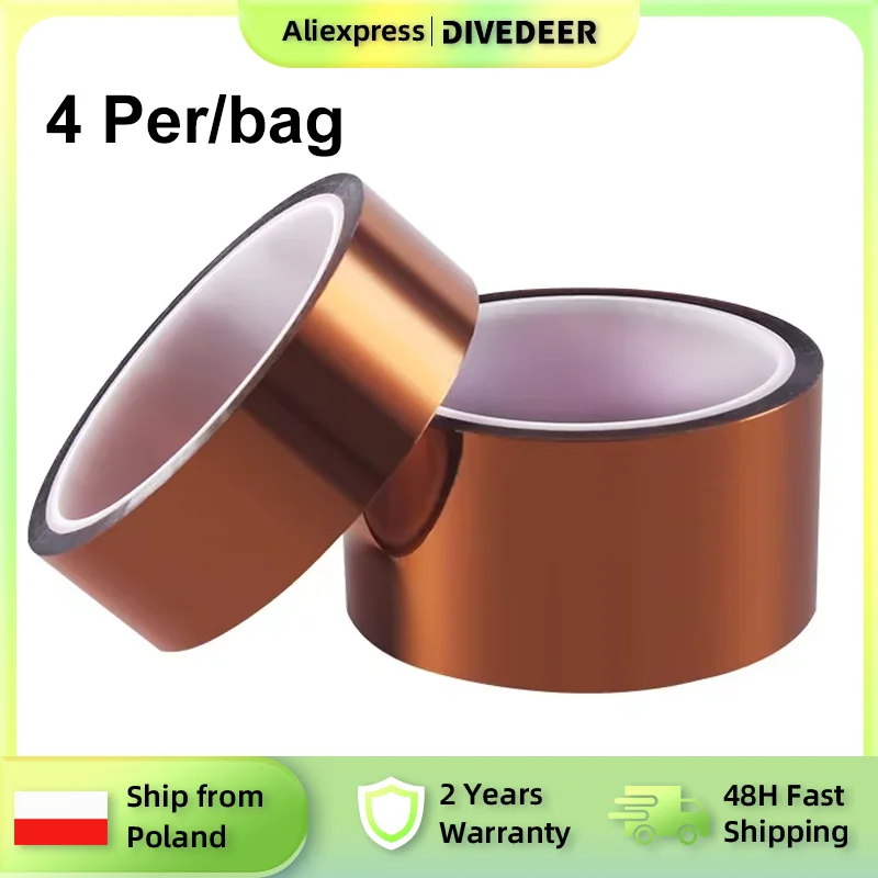 Image of DIVEDEER 5-60mm Kapton-Band Hochtemperatur-Polyimid-Klebeband für PCB-Schutz & Elektrische Isolierung