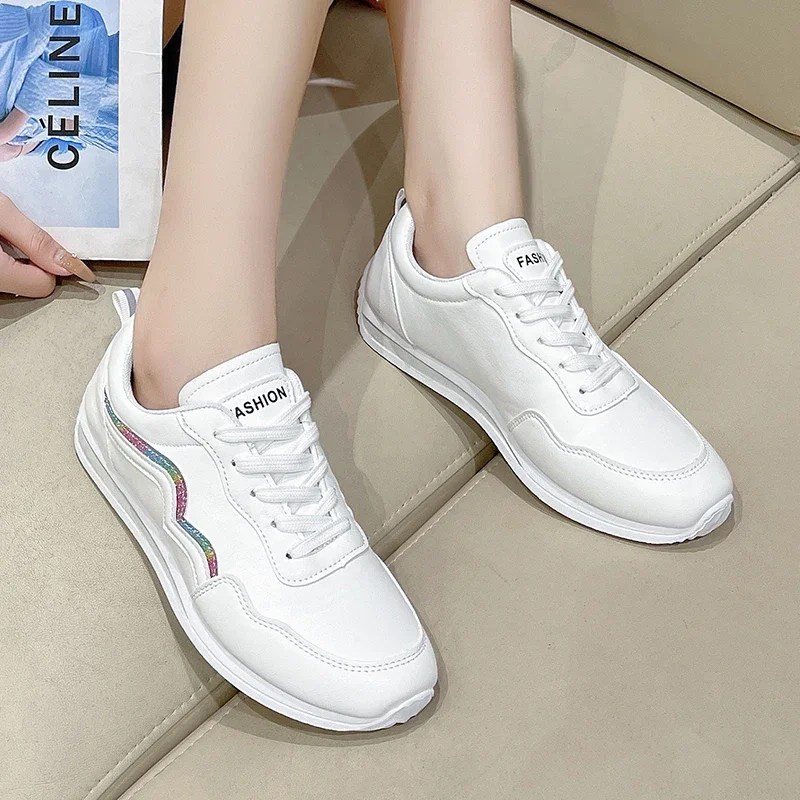 

New Womens Vulcanized Shoes Sneakers Fashion Breathable Flat Shoes Woman Soft Sole Walking Vulcanized Shoes Women Casual Sneaker