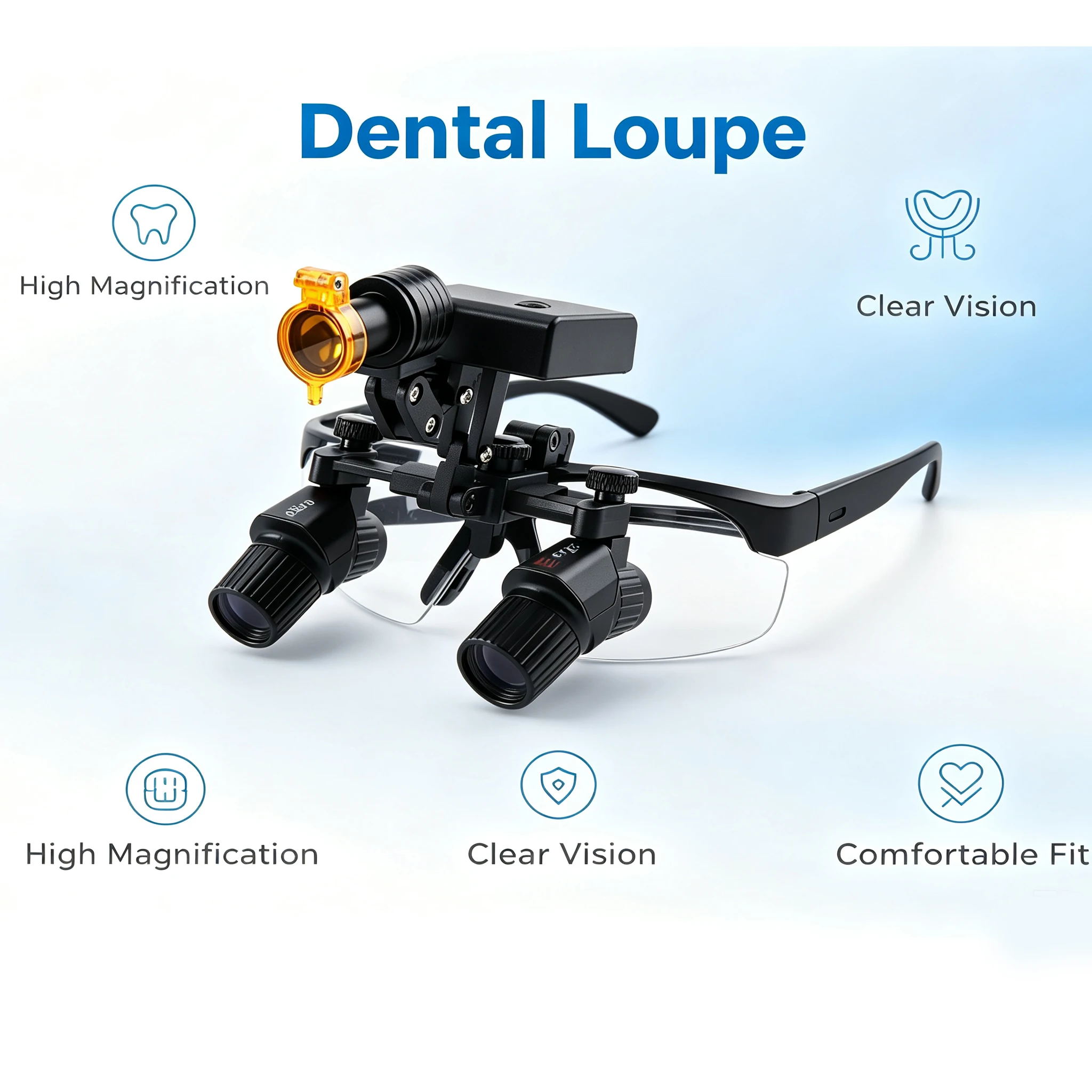 3-6X Dental Binocular Magnifying Glasses Adjustable PD Frame for Dental Implant Root Canal Microsurgery Dentist Oral Operation