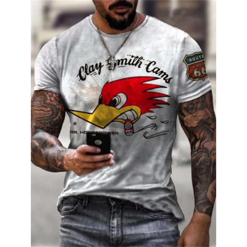 2023 T-SHIRT FOR MAN Fashion new 3D digital print summer hot-selling short-sleeve O neck men\'s sports retro style T-shirt Top