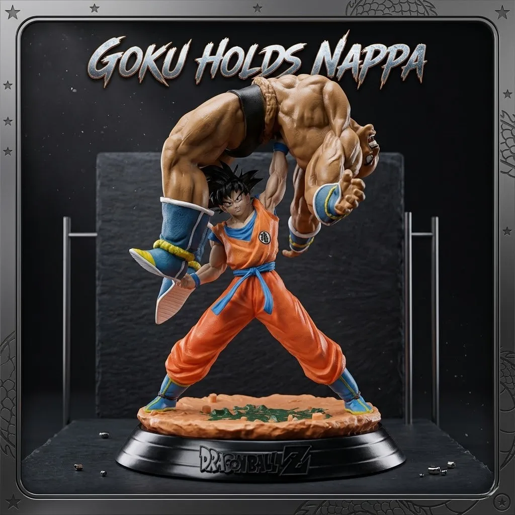 Anime Dragon Ball Saiyan Premium GK Figur Goku hebt Nappa auf – Standfigur Modell Auto Desktop Ornament Deko Geschenk Spielzeug