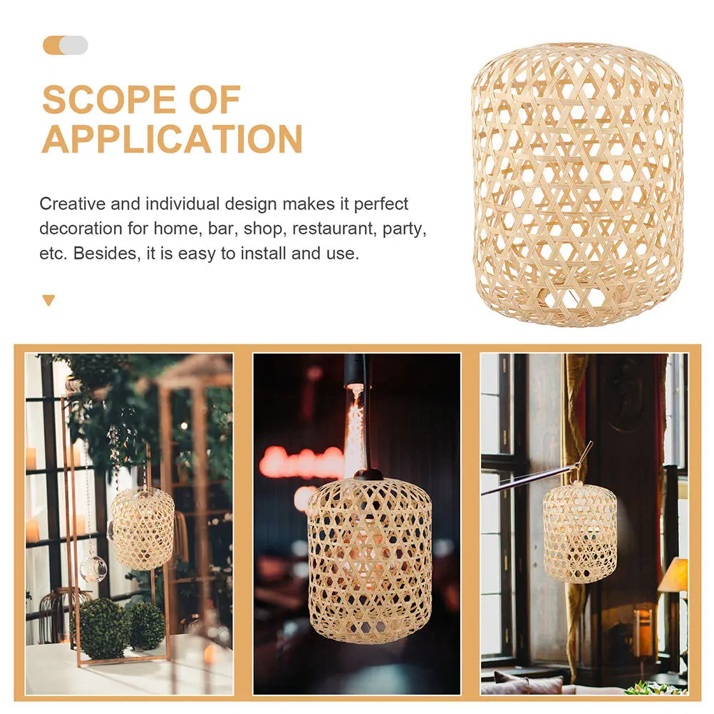 

Бамбуковый тканый абажур ручной работы, классический дизайн, домашний бар, магазин, ресторан, декор для вечеринки, простая установка, долговечный