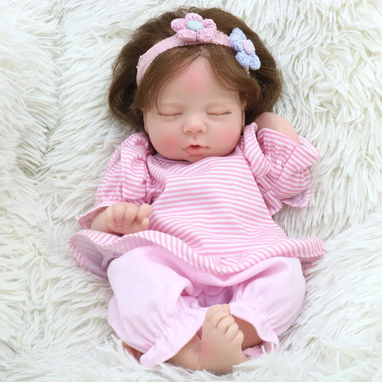 High Simulation 33cm Girls Reborn Baby Doll with Pee Function Soft Solid Silicone Toddler Doll Soft Toy