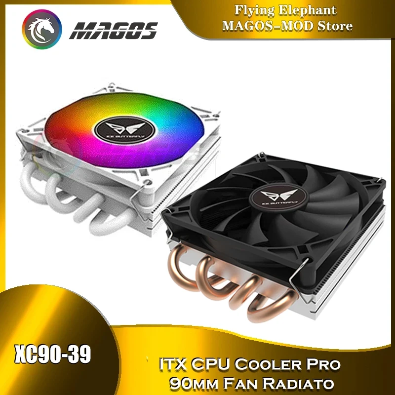 

Mini CPU Cooler 1700 Pro Ultra-slim 39mm High Heatsink Low-profile Air Cooling Radiator 5V ARGB AURA SYNC Black/White