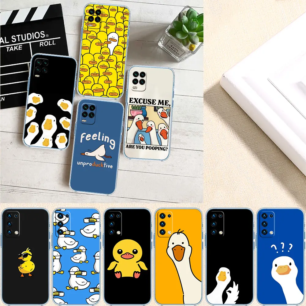 FM20 DUCK - Funda Transparente de Silicona Suave con Dibujos Animados para Motorola Moto G7 G8 G9 G84 G85 G73 G24 G15 Z2 Play Power Plus