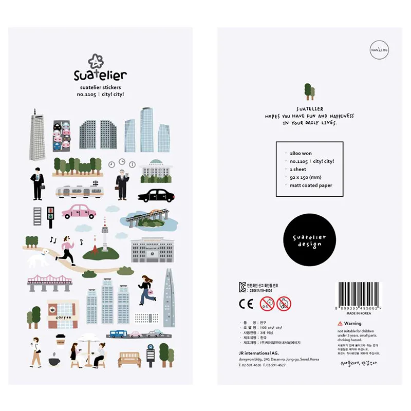 Korean Import Sonia City Travel Exercise Stickers Scrapbooking DIY Korean Journal Stickers Travel Japanese Stationery Stickery