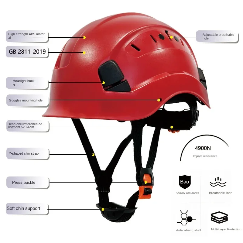 Ce Anti-Smash Site Safety Helmet Safety Helmet For Men Construction Protective Head Hat For High-Altitude Operation Rescue