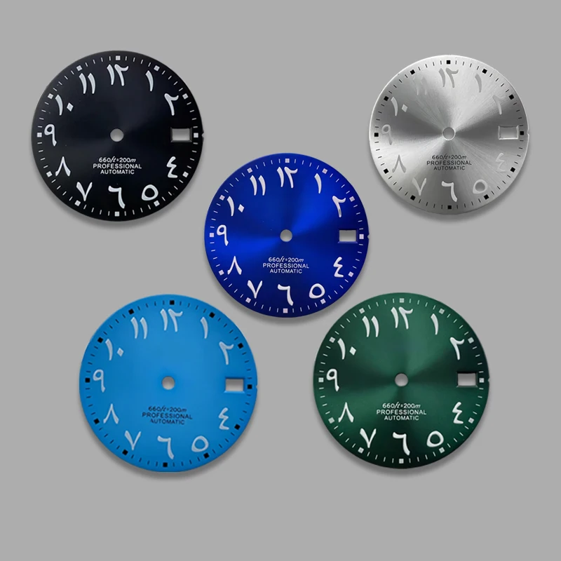 

NH35 dial romaji scale blue green luminous literal NH36 date dial watch accessories