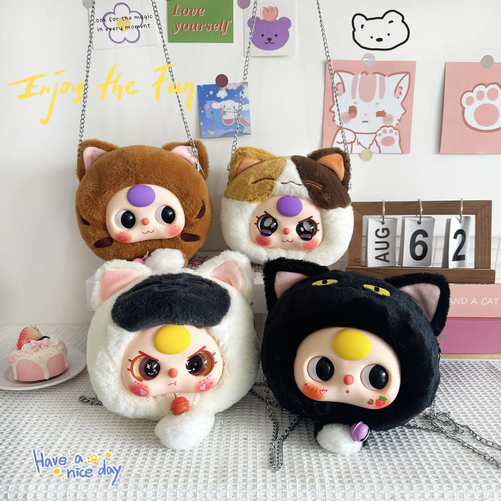 สําหรับทารกสามสามปี Lucky Cat กระเป๋าซิปกล่องตาบอดอินเทรนด์จี้ตุ๊กตา Plush Creative น่ารักลึกลับกล่องของขวัญ