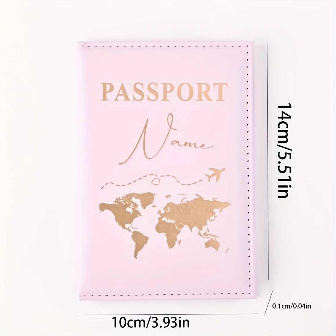 Personalized Passport Book & Holder - Custom Name/Text with World Map Design, Open Closure Travel Organizer for Passport