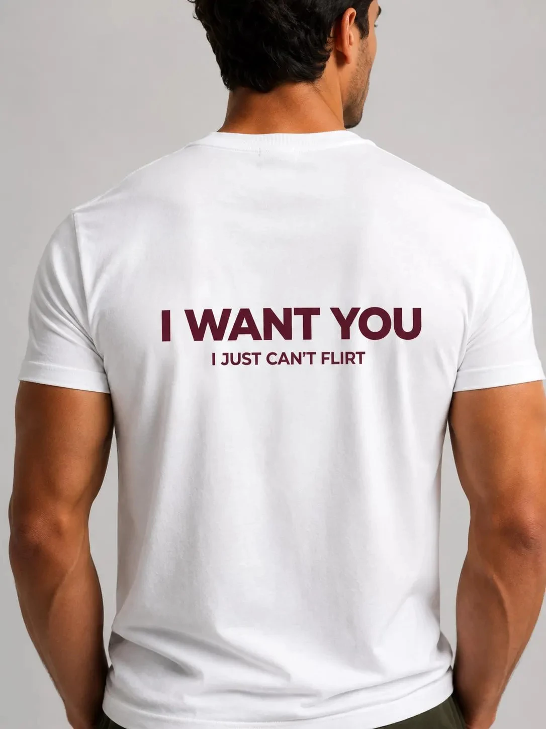 I Miss You. I Can't Wear The Flirtatious T-shirt. The T-shirt with An Introverted Style Print. It's A Casual Streetwear Style.