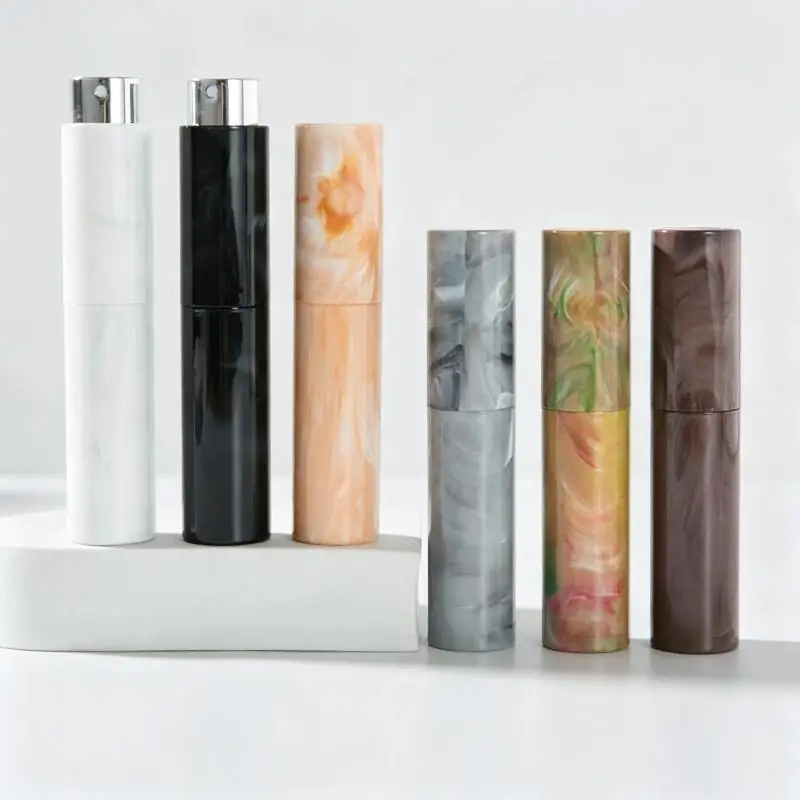 Refillable Marble Pattern Twist Perfume Atomizer 10ml Leakproof Mini Scent Bottle for Business Travel Daily Use