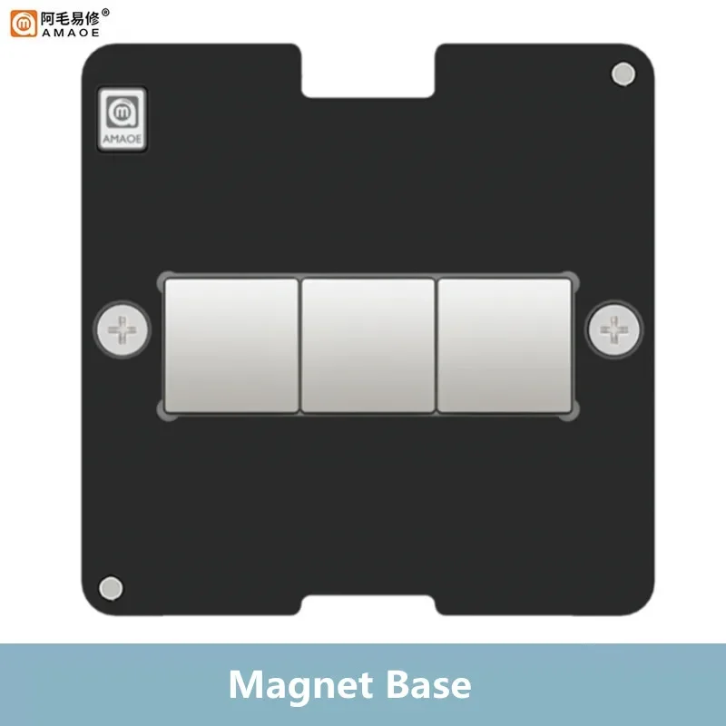 AMAOE BGA Reballing Stencil for IPhone 16 16Plus 16Pro ProMax 0.12mm Strong Magnetic 4in1 Planting Tin Template Platform Set