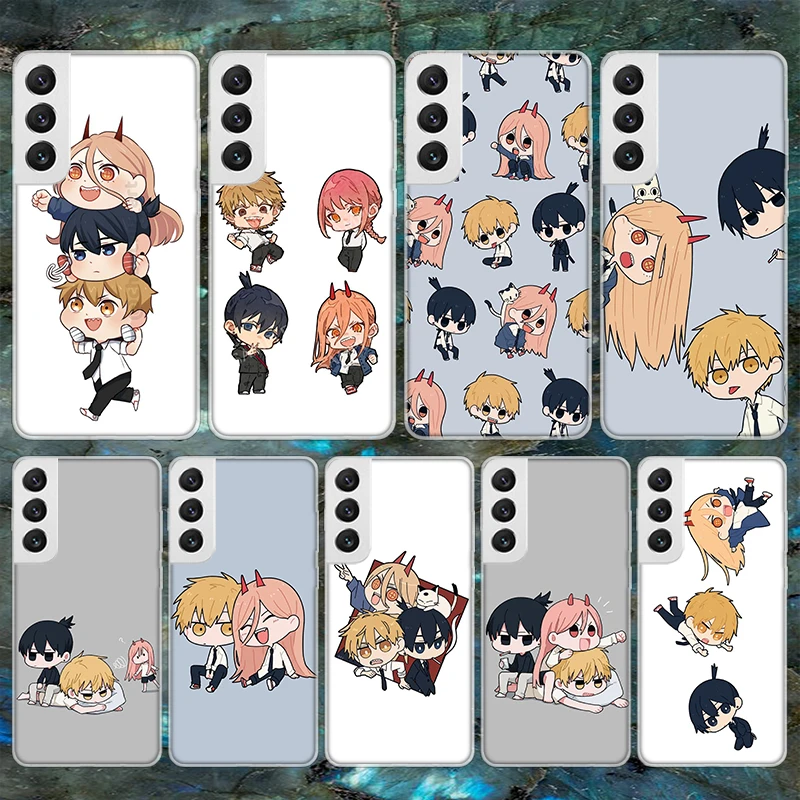 C-Chainsaw Mans Cute Soft Phone Case For Samsung Galaxy S24 S25 S23 S22 Ultra S21 Plus S20 FE S10 + S10E S25Ultra Pattern Capa