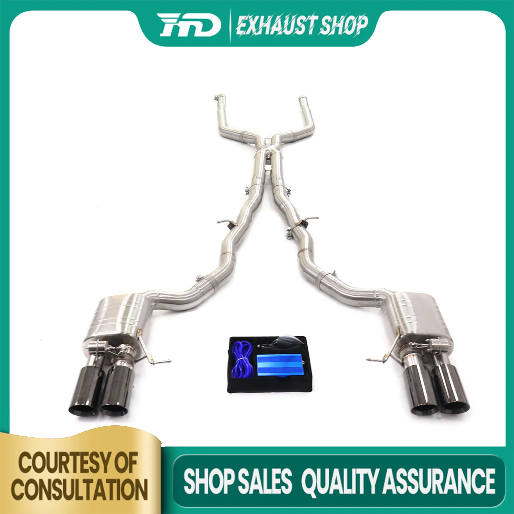 

High Quality Catback For BMW 550i F10 N63 Vacuum Valve Muffler Tips Exhaust System Non-destructive Installation HMD