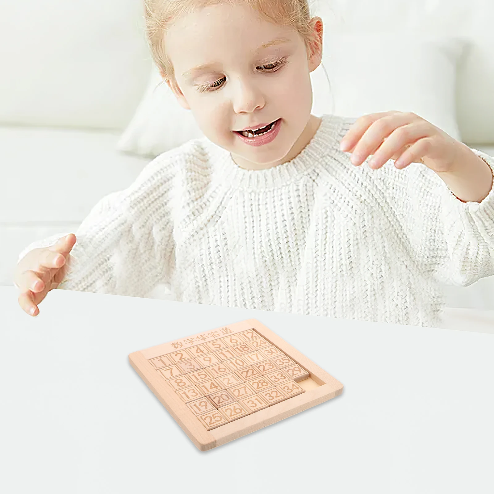 

Wooden Sliding Number Puzzle Board Educational Logic Game Early Learning Cognitive Puzzle Brain Teasers Number
