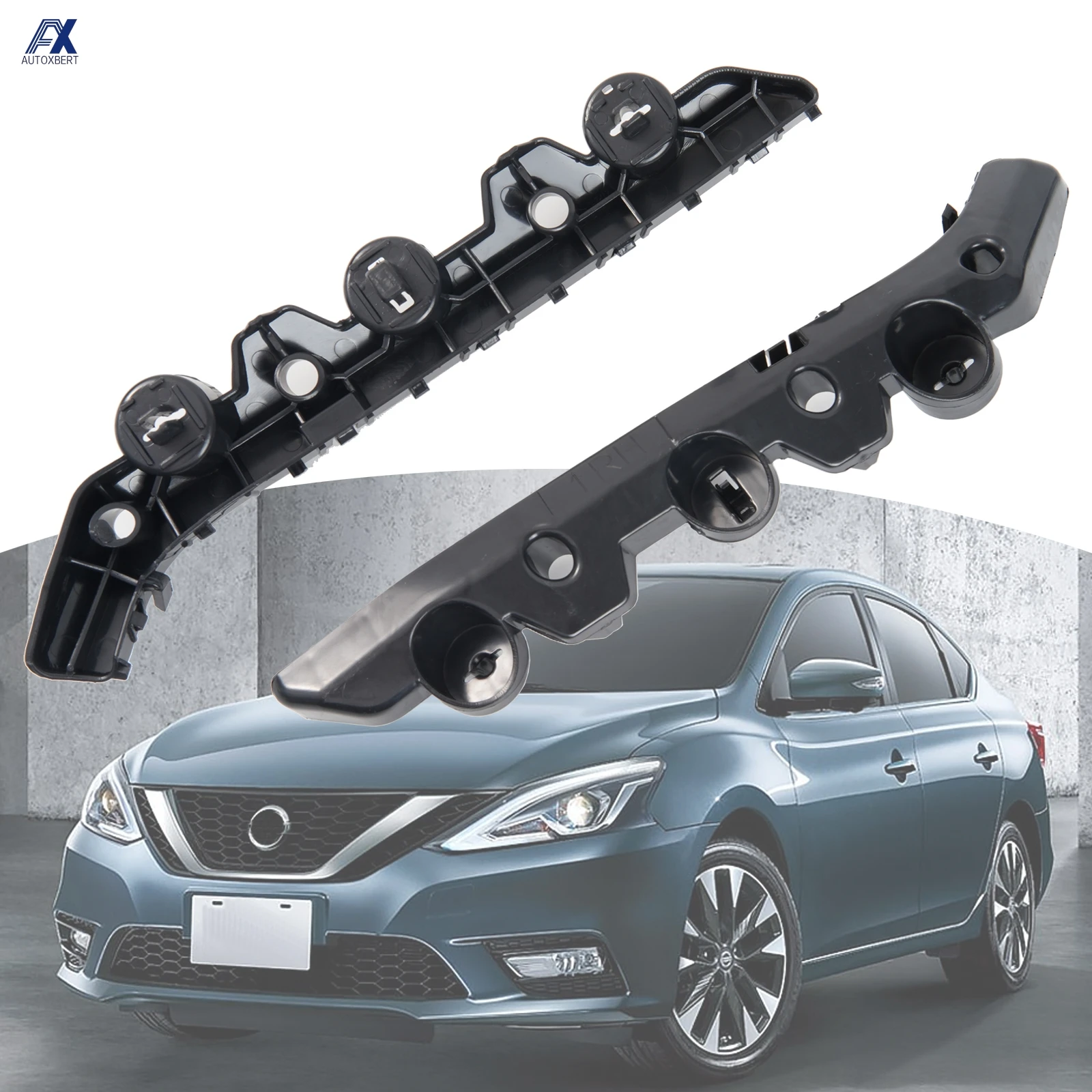 คู่รถด้านหน้าซ้ายขวากันชน GUIDE Mount Bracket Grille Retainer 622253 YU1A 622253 YU0A สําหรับนิสสันเซ็นทรัม 2016 2017 2018 2019