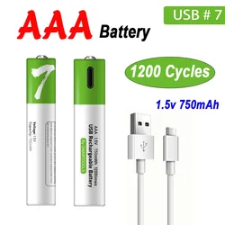 Rechargeable Battery Lithium Battery 1.5V 750mAh AAA Battery Support Direct Charging Of TYPE-C Pilas Recargables AAA USB Battery