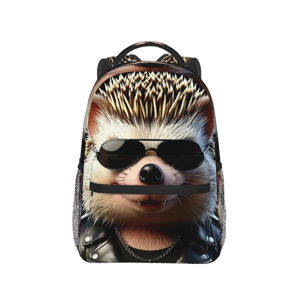 

Funny Hedgehog With Sunglasses Backpack Hot Sale Daypack Large Capacity Kids BookBag School Bag Shoulder Bags for Men Women