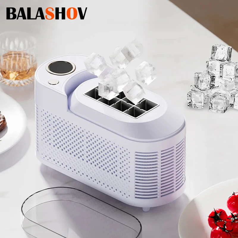 

Small Electric Ice Maker Professional Ice Cube Maker Portable Home and Car Dual-use Automatic Electric Ice Block Making Machine