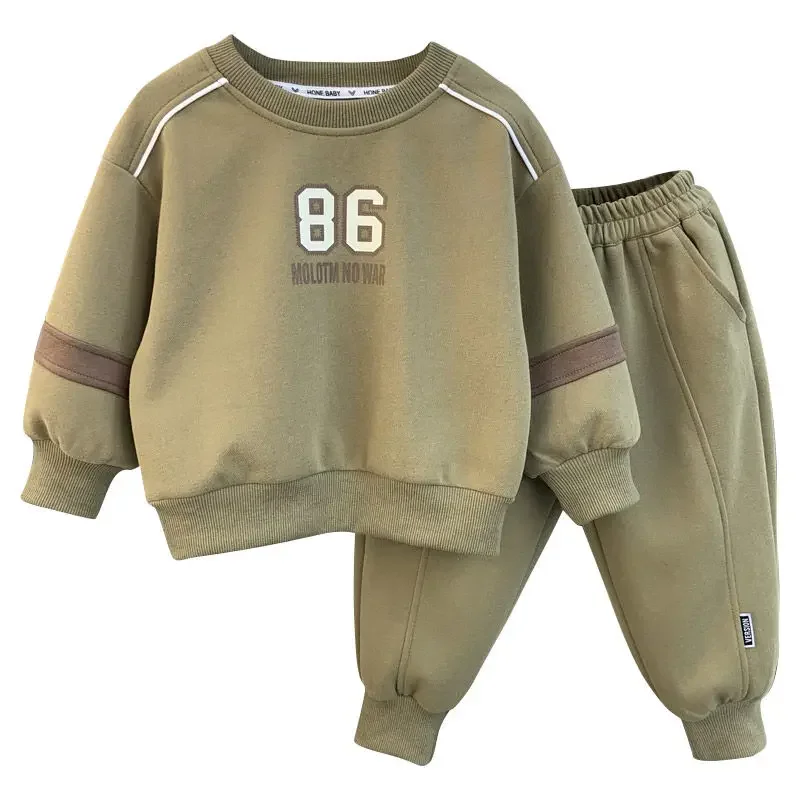 2024 Spring Autumn Kids Clothes Boys Sets Sports Suit Children Tracksuit Boys Long Sleeve Letter T-Shirt Pant 2Pcs Suit 2-12Y