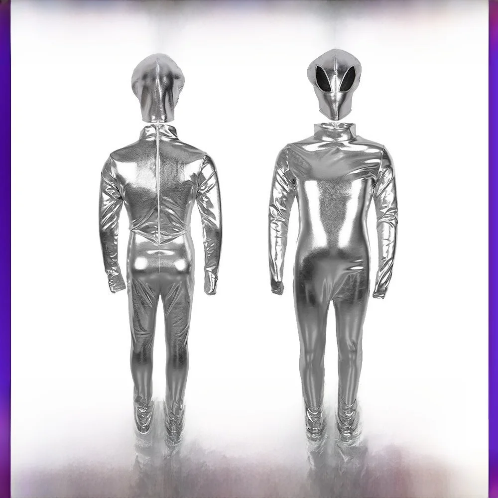 

loween Alien 5Cosplay Glue Suit Full Body Gold Stam Tight One-Piece Stage Performance Costume Women's Faion Trend