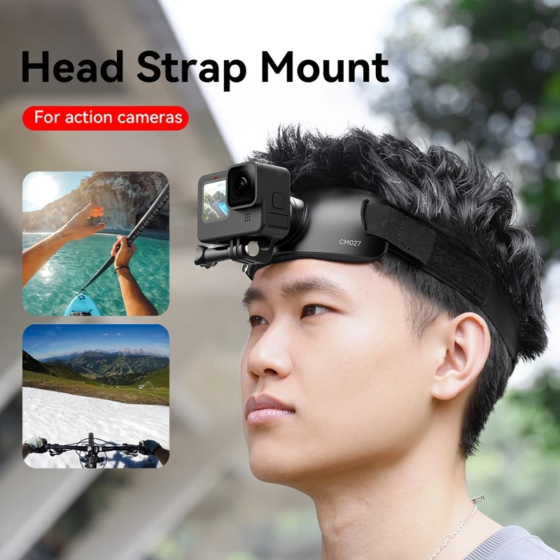Ulanzi Head Strap Mount for Action Camera Smartphone Gopro 12 11 10 9 8 7 Head Strap Mount for Outdoor Photography Video Vlog