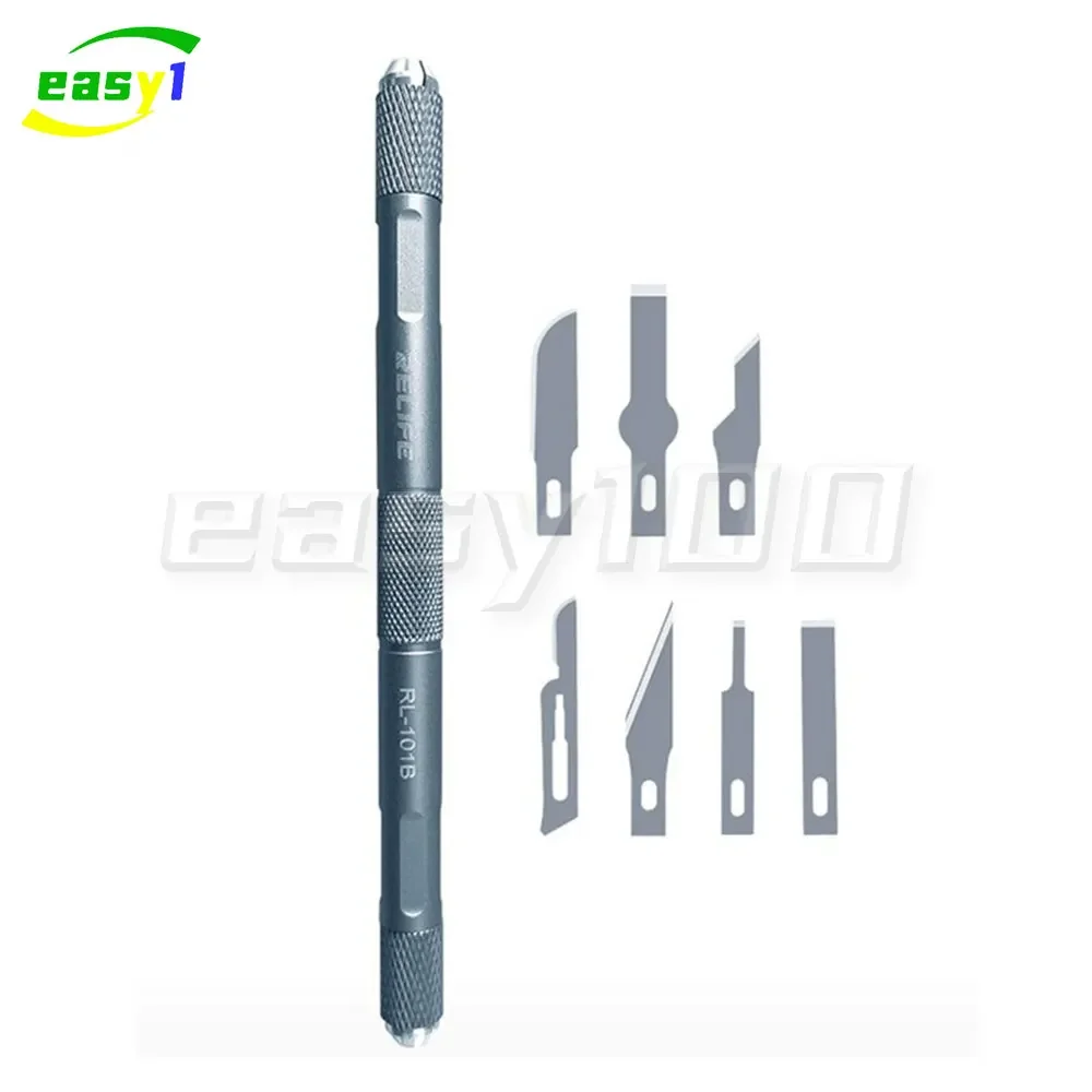 

RELIFE RL-101B 8in1 Blade Set for Mobile Phone Maintenance High Toughness Precision Motherboard IC Glue Removal Cutter Tools
