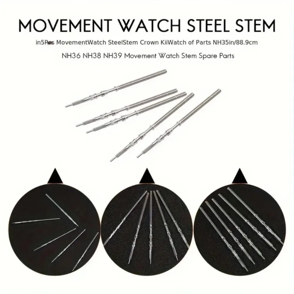 5PCS/10PCS Watch Stem for NH35 NH36 NH38 NH39 Automatic Mechanical Watch Movements, Stainless Steel Crown Stem Replacement Parts image 4