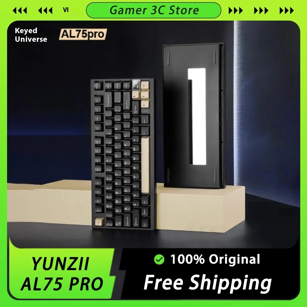 YUNZII AL75 PRO KEYNOUO Mechanical Keyboard Three Mode Aluminum Alloy Keyboard Hot Swap Office Pc Gamer Accessory Custom Gifts