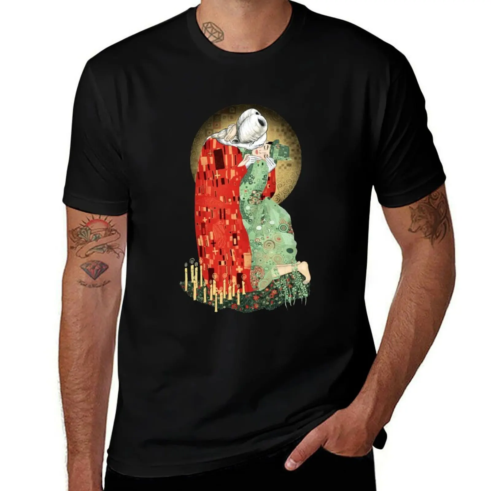 

The Bloody Kiss Sticker T-Shirt Plus Size Simple Casual Top
